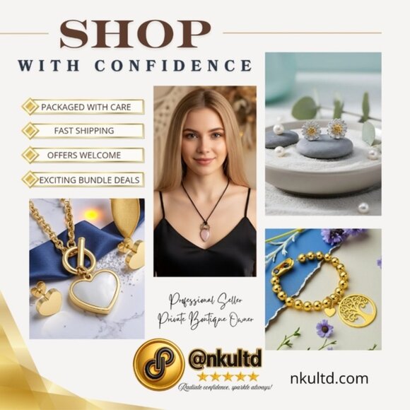 Boho Chic Starfish Heart Shell 18K Gold Plated Stainless Steel Necklace - Picture 4 of 9